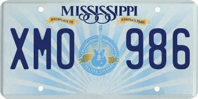 MS license plate XMO986