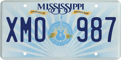 MS license plate XMO987