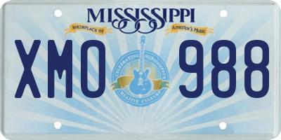 MS license plate XMO988