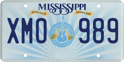 MS license plate XMO989