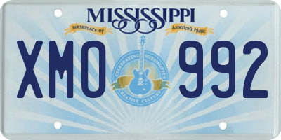 MS license plate XMO992