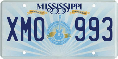 MS license plate XMO993