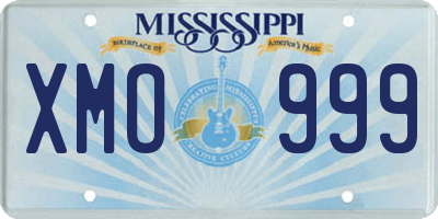 MS license plate XMO999