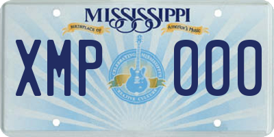 MS license plate XMP000