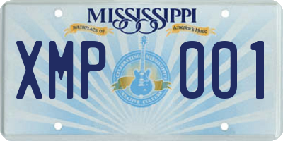 MS license plate XMP001