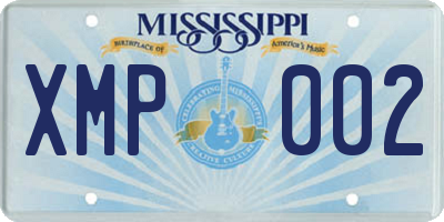 MS license plate XMP002