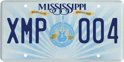 MS license plate XMP004