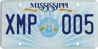 MS license plate XMP005