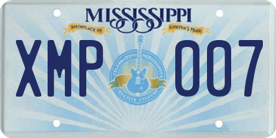 MS license plate XMP007