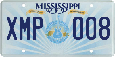 MS license plate XMP008