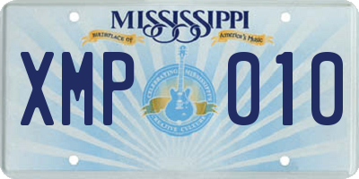 MS license plate XMP010