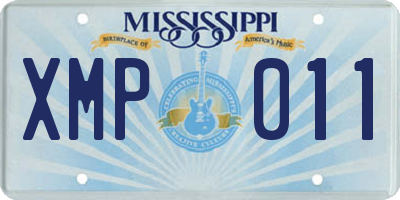 MS license plate XMP011