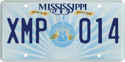 MS license plate XMP014