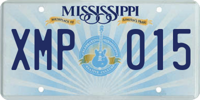 MS license plate XMP015