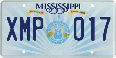 MS license plate XMP017