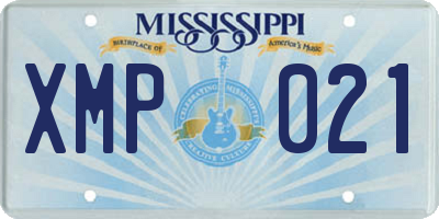 MS license plate XMP021