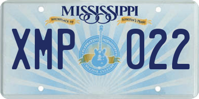 MS license plate XMP022
