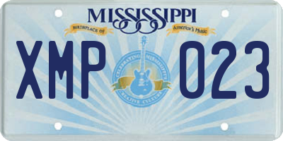 MS license plate XMP023