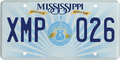 MS license plate XMP026