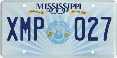 MS license plate XMP027