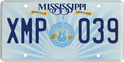 MS license plate XMP039
