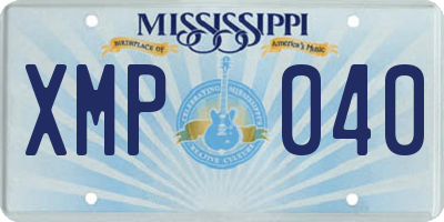MS license plate XMP040