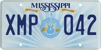 MS license plate XMP042