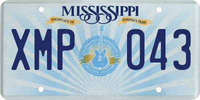 MS license plate XMP043