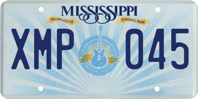 MS license plate XMP045