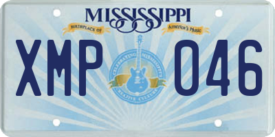 MS license plate XMP046