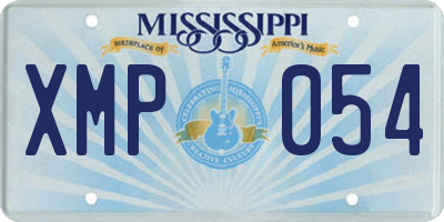 MS license plate XMP054