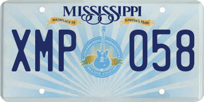 MS license plate XMP058