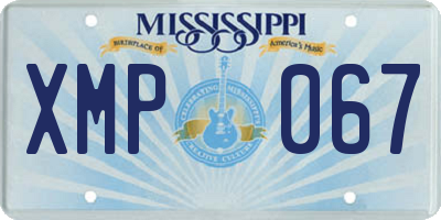 MS license plate XMP067