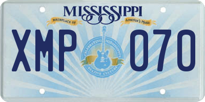 MS license plate XMP070