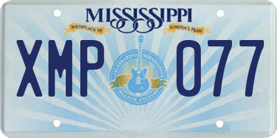 MS license plate XMP077