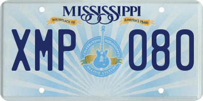MS license plate XMP080