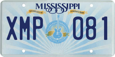 MS license plate XMP081