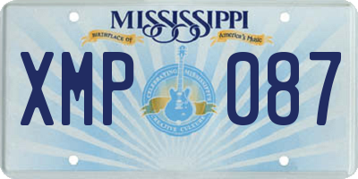 MS license plate XMP087