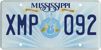 MS license plate XMP092