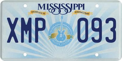 MS license plate XMP093