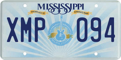 MS license plate XMP094