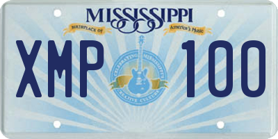 MS license plate XMP100