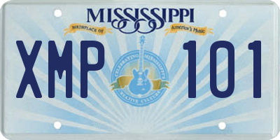 MS license plate XMP101