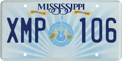 MS license plate XMP106