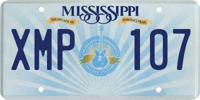MS license plate XMP107