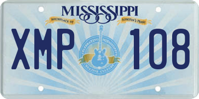 MS license plate XMP108