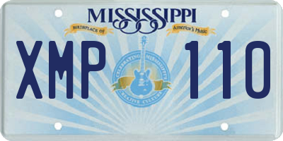 MS license plate XMP110