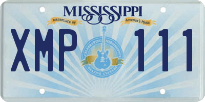 MS license plate XMP111