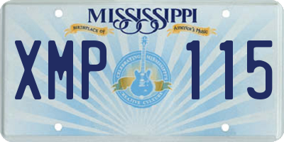 MS license plate XMP115