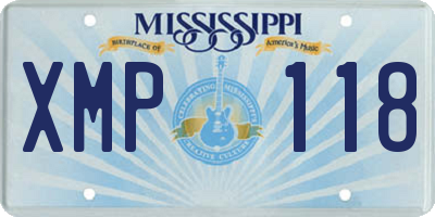 MS license plate XMP118